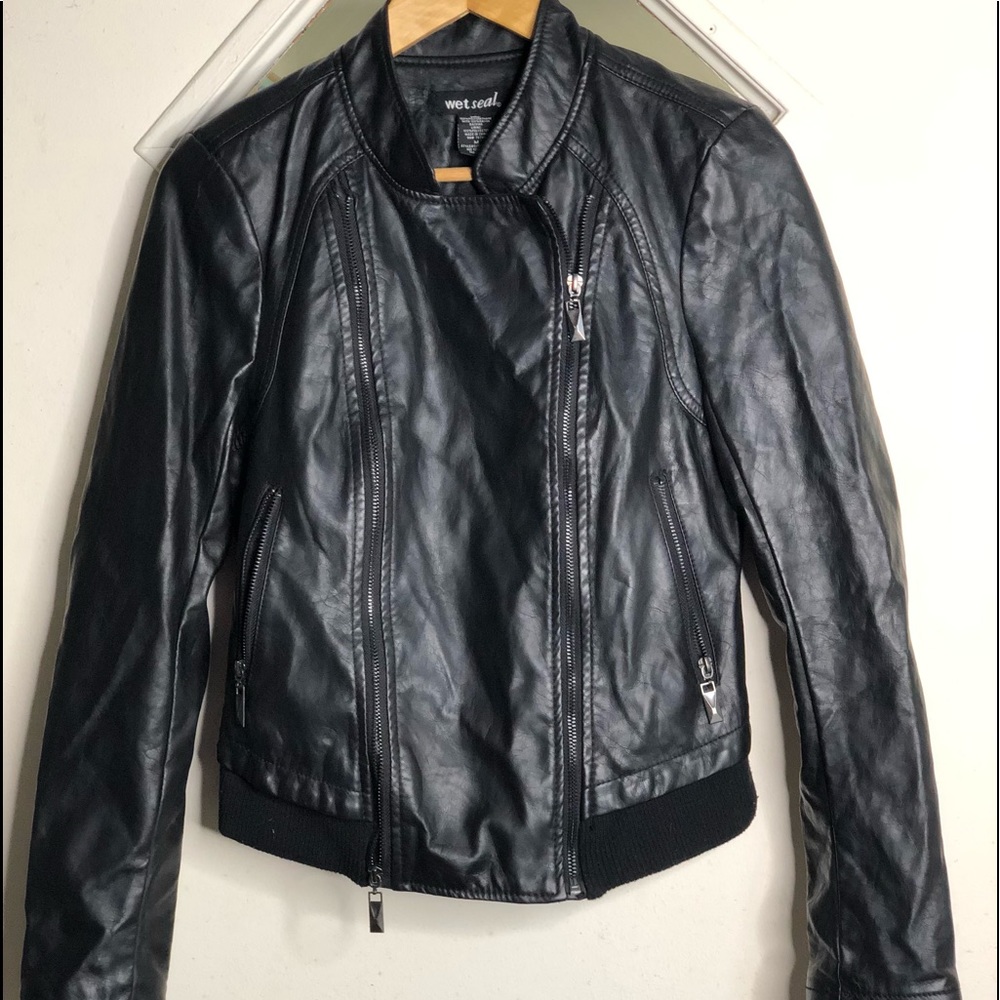 Wet Seal Leather Jacket Size Medium